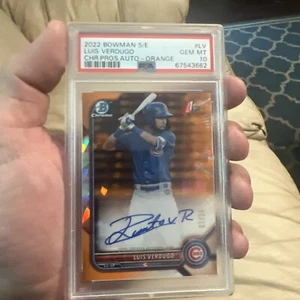 2022 Bowman Chrome 1st Sapphire Orange Luis Verdugo Auto /25 PSA 10 - Picture 1 of 4