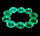Natural Green Emerald 10 Pcs Lot 90.39 Cts Loose Gemstone Certified Oval Cut A14