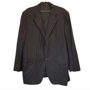 Canali | Blazer Anzugjacke Wolle 2 Knopfleiste gestreift schwarz Größe 48 lang - Bild 1 von 10