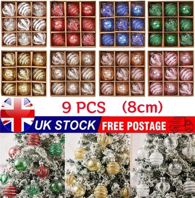 9pcs Christmas Tree Balls Baubles Hanging Ornament Party Xmas Tree Decoration - Image 1 of 4