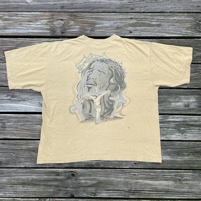 Vintage TIMBERLAND  MISPRINT  1990s  JESUS CHRIST PRINT Tshirt Mens Size Xl - Image 1 of 4