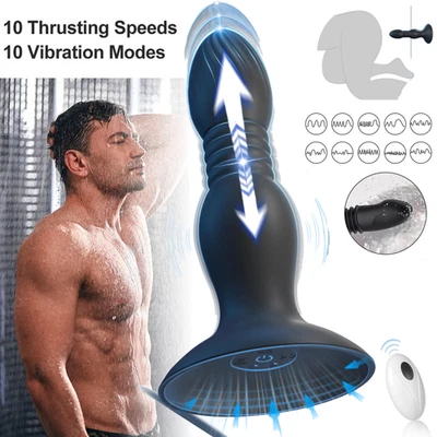 Thrusting Anal Butt Plug Dildo Vibrator Prostate Massager Sex Toys for Men Women - Image 1 of 4