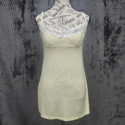 Top Babydoll Victoria Secret De Colección Para Mujer L Amarillo Encaje Ribete Cami Y2K Años 90 Hada Foto 1 de 4