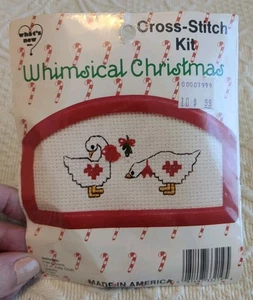 KIT Ornamento Croce Contata Vintage Stravagante Natale Anatra Vischio Geece NOS - Foto 1 di 2