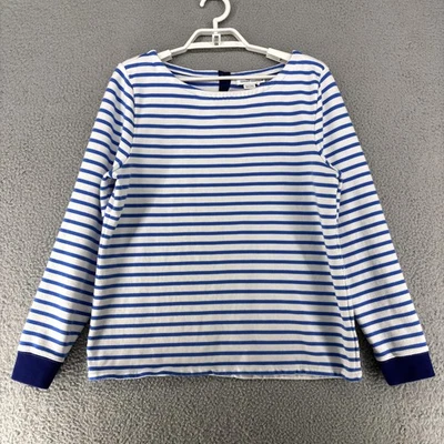 Camisa Vineyard Vines para mujer XL blanca azul a rayas felpa francesa cuello barco preppy Foto 1 de 4