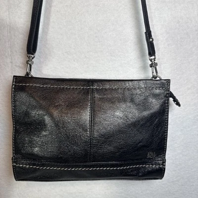 Sak Iris черный кожаный маленький 3-сторонний Demi застежки через плечо наплечная сумка - Изображение 1 из 4