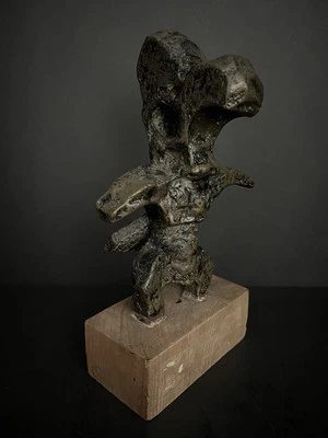 Escultura de pájaro abstracto brutalista de bronce macizo posmoderno ~ firmada “Bill Glass” Foto 1 de 4