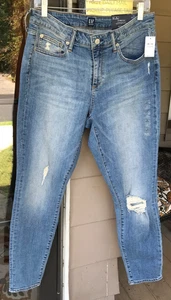 Jeans Gap 32R 32 Reg Curvy True Skinny Destroyed Blue SU 2018 $80 nuevos F7 - Imagen 1 de 10