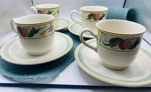 Noritake China Country Wood Keltcraft Set of 4 Cups and Saucers - Picture 1 of 8