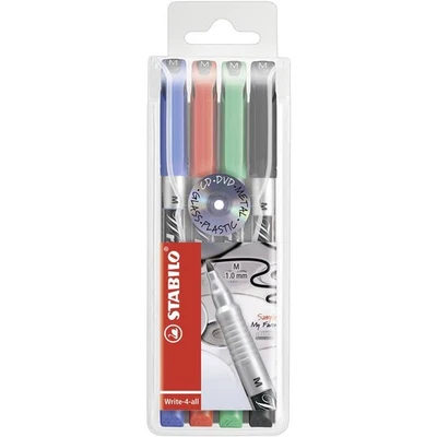 Permanent Marker STABILO Write4all M Folienstift Lackstift Lackmarker 4er Pack - Bild 1 von 4