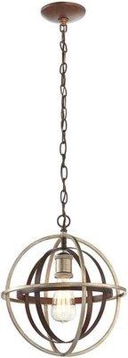 Home Decorators Barton Bay 1-Light Bronze and Champagne Pewter Orb Mini Pendant - Image 1 of 4