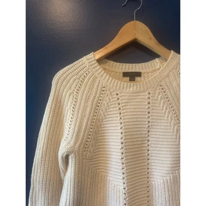 J.Crew | Maglione girocollo in maglia a punta lana-cotone avorio | Taglia XS - Foto 1 di 6