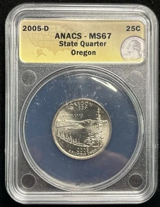 2005-D Oregon 25C ANACS MS 67 Washington Quarter - Picture 1 of 4
