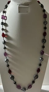 VINTAGE Beautiful Long Beaded Designer Signed “BW" AVON   Necklace 32 Inches - Picture 1 of 9