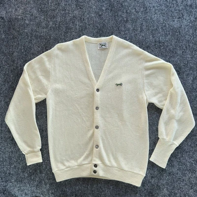 Vintage Cream The Fox Sweater JC Penney Cardigan Mens Size Large Foto 1 de 4
