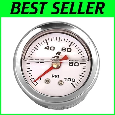 High-Performance Liquid-Filled Fuel Pressure Gauge, 1/8" NPT, 1.5" Dial - Image 1 of 4