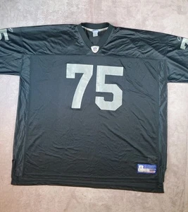 NFL Reebok Oakland 75 Raiders Jersey Mens Size 5XL Black Throwback - Picture 1 of 24