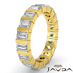 Conjunto de barra de baguette de oro amarillo de 18 k de 2 quilates con banda de eternidad para boda para mujer - Imagen 1 de 6