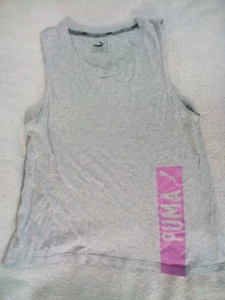 PUMA, Women's/Teen Grey Cotton Blend Activewear Tank Top; Size 8. - Picture 1 of 7