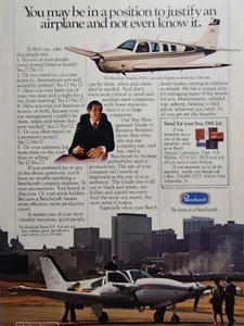 Pubblicità Stampa Vintage Maggio 1981 NatGeo Beechcraft Bonanza A36TC Barone E55 Aereo - Foto 1 di 6