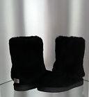 UGG MAYLIN BLACK SUEDE SHEARLING WOMEN BOOTS SIZE US 9 WITH BOX EXCELLENT