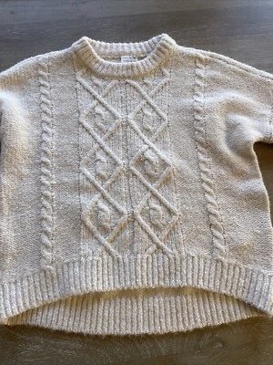 Abercrombie & Fitch Niños • Suéter Cuello Redondo Punto Cable Crema Talla 11/12 S21 Foto 1 de 4