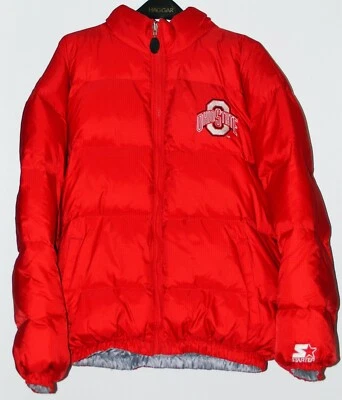 Jaqueta acolchoada de futebol vintage Ohio State Buckeyes Starter Coat reversível tamanho G - Imagem 1 de 4