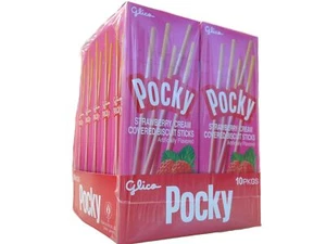 Glico Pocky Biscuit Sticks with Strawberry Cream, 1.41-Ounce Boxes (Pack of 10) - Picture 1 of 1