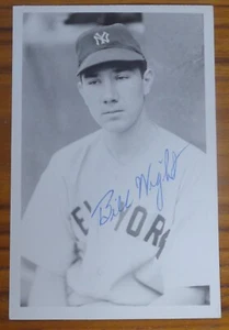 BILL WIGHT dec. 2007 auto signed 4x6 postcard New York Yankees 1946-47 - Picture 1 of 1