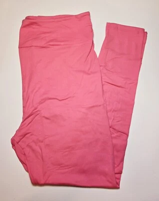LuLaRoe TC2 Leggings Solid Bright PINK Neon Tall & Curvy 2 (Fits Size 20-26) NWT - Image 1 of 4