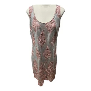 NWT! Belle Badgley Mischka Nadine Sequin Sleeveless Shift Dress Size: 10 - Picture 1 of 10