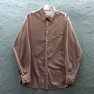Armani Collezioni Shirt Adult Medium Orange Striped Button Up Designer Men's - Picture 1 of 14
