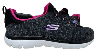 Skechers Women's Summits Quik Getaway Slip On Shoes Black/Pink Size:7.5 162P - Image 1 of 4
