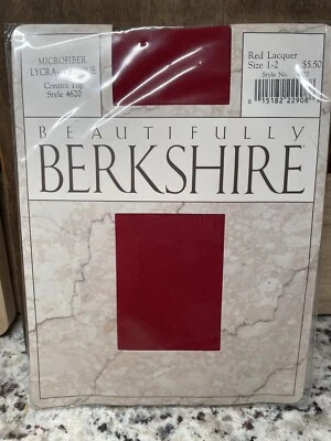 Beautifully Berkshire Red Lacquer Pantyhose Microfiber Size 1-2 Control Top New - Image 1 of 4