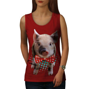 Wellcoda Hippie Schwein süßes Tier Damen Tank Top, intelligentes sportliches Shirt