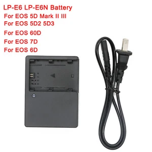 LC-E6 Charger For Canon LP-E6 E6N E6C for EOS 5D Mark II III 7D 60D 5D2 5D3 6D - Picture 1 of 7