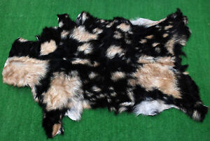 New Goat hide Rug Hair on Area Rug Size 30"x20" Animal Leather Goat Skin U-6148