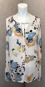 Lucky Brand Damenpullover Bluse klein schier Blumenmuster 3/4-Ärmel gebraucht, in einwandfreiem Zustand - Bild 1 von 8