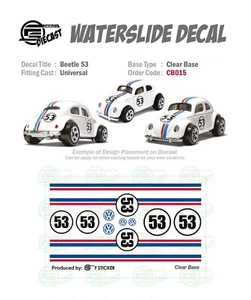 Calcomanías de tobogán acuático CB 015# BASE TRANSPARENTE BEETLE53 para fundición a presión personalizada 1:64 - Imagen 1 de 4