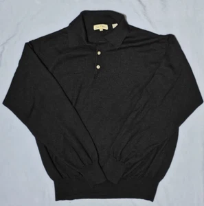 VTG PETER MILLAR Size XL Wool Silk Cashmere Long Sleeve Collared Polo Sweater - Picture 1 of 8