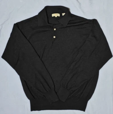 VTG PETER MILLAR Size XL Wool Silk Cashmere Long Sleeve Collared Polo Sweater - Image 1 of 4