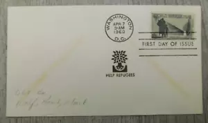 First Day Of Issue World Refugee Year WA DC 1960 Vintage Stamp Envelope Cover - Picture 1 of 4