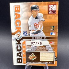 Cal Ripken Jr E Murray Orioles 2002 Donruss Back 2 Back Jacks 07/75 Bat Relic