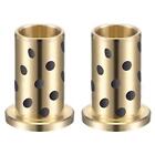 Flanged Sleeve Bearings 12mm x 18mm x 35mm Wrapped Oilless Bushings Brass 2pcs