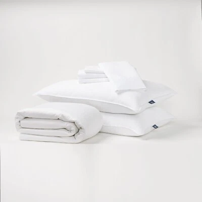 Serta Classic Bedding Bundle Queen Size Mattress Protector Sheet Set 2 Pillows - Image 1 of 4