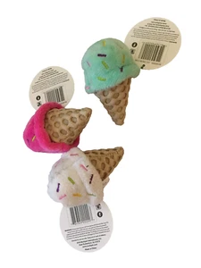 Multipet Cat Toy Catnip Ice Cream Cone Lot of 3 plush 3 inch TOYS Colors vary - Picture 1 of 1