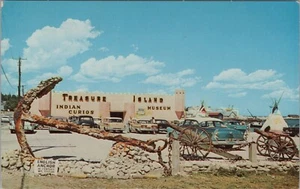 Treasure Island St Ignace Michigan curios museum anchor c1960  postcard D17 - Picture 1 of 2