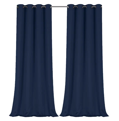 2 Pack: 100% Hotel Blackout Thermal Insulated Grommet Curtains - Assorted Colors - Image 1 of 4