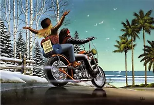 So Long Cold Hello Daytona Easyriders Harley Davidson David Mann Poster Print - Picture 1 of 1