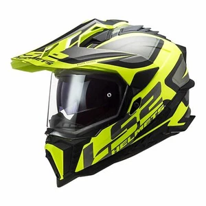 LS2 MX701 EXPLORER ALTER ADVENTURE MOTORCYCLE HELMET Matt Black/Hi-Vis SZ Large - Picture 1 of 9